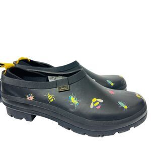 Joules Slip On Shoes 11 Rain Garden Clogs BlackBugs Rubber Ladybug Bee Black